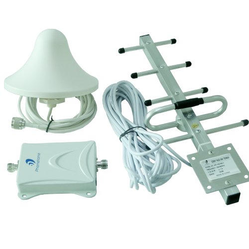 65dB Gain GSM/3G Extenders 850MHz Cell Phone Signal Booster amplifier repeater Kit With Indoor Omni-directional Ceiling Antenna Outdoor Yagi Antenna For Home Or Office