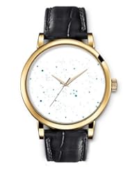 SPRAWL Aanalog Fashion Series Gold Ladies Watches of Genuine Black Leather Strap,Unique Wrist Watch for Women Girls Designed with Bullets with blue shadow