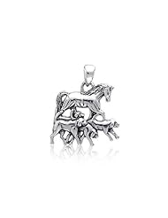 Bling Jewelry Equestrian Racing Horse with Dogs Sterling Silver Pendant