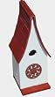Funky Randy Birdhouse - White & Red Chalet Sloped Flat Roofed Usable House R-138