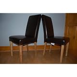 2 X New Oak Dining Table Leather Chairs Chair Furniture