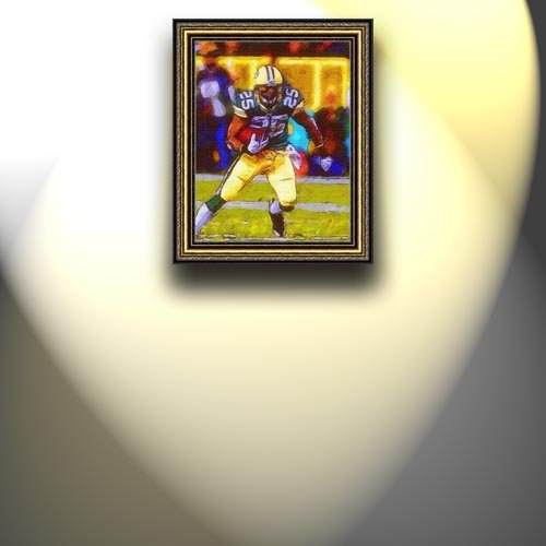 Completely Handpainted American Football Sport Painting, Custom Order FL9977, Oil on Canvas, with Option to Paint Jerry, Brett & Co. from Any Other Favorite Photograph or Picture, Unframed, Size 15'' x 19
