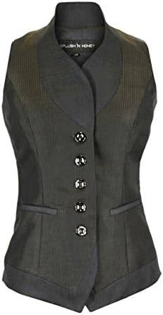 Splush N Honey Women's Cashmere Fashion Vest 8 Black Brown
