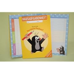 Hausaufgabenheft der kleine Maulwurf f�r Schule und Grundschule mit Schutzh�lle