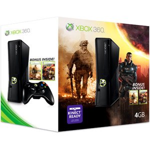 Xbox 360 4GB Video Game System with Bonus (Call of Duty: Modern Warfare 2 and Mass Effect 2)