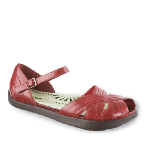 Earth Women's Fey Peep Toe Mary Jane - Regal Red Soft Calf - 11 M US