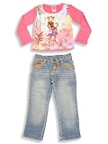 Lipstik - Girls Long Sleeved Capri Set, Denim, Multi