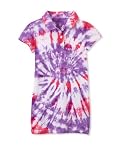 Quagmire Styles Girl's Tie Dye Jersey Dre Short Sleeve, Purple, X-Small