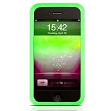 iPhone 4th Generation Silicone Case for iPhone 4th Gen compatible with iPhone 4G 16GB / 32GB + Screen Protector and MiniSuit LCD Cleaner keychain – MiVizu Green Skin