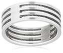 Fred Bennett Stainless Steel 3 Cut Out Stripes Ring