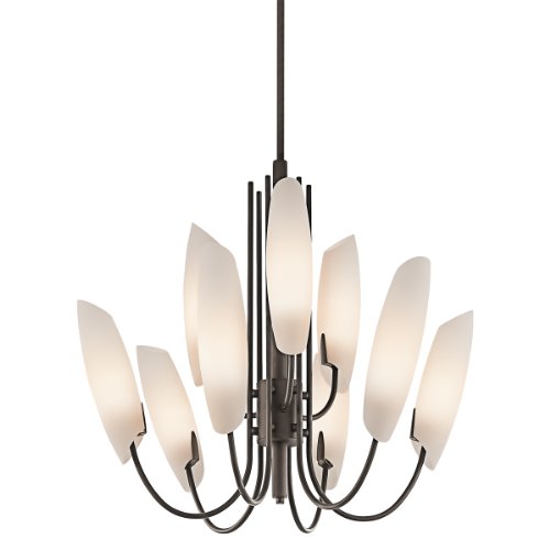 Kichler Lighting 42213OZ Stella 9-Light Chandelier, Olde Bronze with Satin-Etched Cased Opal Glass