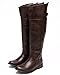 Breckelles BD49 Women Crinkle Leatherette Round Toe Riding Thigh High Boot - Light Brown