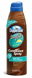 Coppertone Dry Oil Continuous Spray SPF 10, 6-Ounce Bottle (Pack of 3)