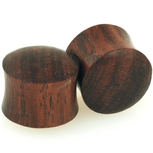 Pair of Ebony Wood Double Flared Plugs: 4g