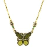 Flights of Fancy Olivine Jonquil Hues Butterfly Necklace by 1928 Jewelry Company