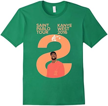 Men's Rapper West Feels Like The Saint Pablo US Tour 2016 Tshirt Large Kelly Green