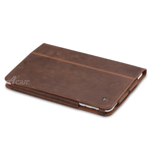 Acase Real Leather case 本革 レザー ケース for Apple iPad mini ブラウン （ スタンド機能付 ）