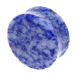 3/4 Inches Gauge LAPIS Natural Stone Double Flare Plug