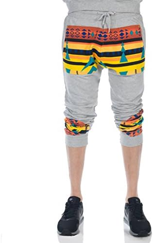 Decibel Navajo Mix Cut N Sew Jogger Capri Pant Multi-Color Xl