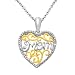 18K Gold Plated Sterling Silver Diamond Accent Mom Heart Pendant Necklace, 18