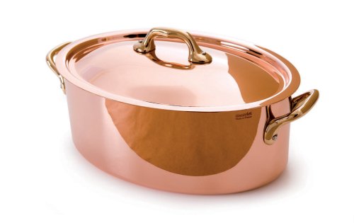 Mauviel Copper 11-7/8-Inch Oval Stew Pot