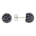 Sterling Silver 3 7/8 ctw Sapphire Ball Earrings