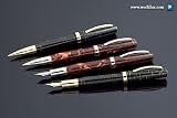 Omas Bologna Celluloid II Fountain Pen - Black/Gold, Fine Nib O18A000402-80