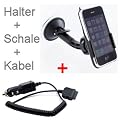 Richter KFZ Halterung vibrationsfrei 360� drehbar f�r Apple iPhone 3G 16GB, 8Gb und 3GS Halter mit HR Global Hals 360� drehbar /vibrationsfrei / Autohalterung / Autohalter mit Kugelgelenk neig- und schwenkbar + KFZ Ladekabel