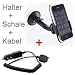 Richter KFZ Halterung vibrationsfrei 360� drehbar f�r Apple iPhone 3G 16GB, 8Gb und 3GS Halter mit HR Global Hals 360� drehbar /vibrationsfrei / Autohalterung / Autohalter mit Kugelgelenk neig- und schwenkbar + KFZ Ladekabel