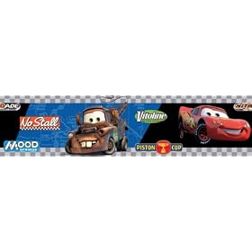 Cars Victory Lane Blue/Black/Grey Self-Stick Wall Border, 5-Inch x 15-Foot