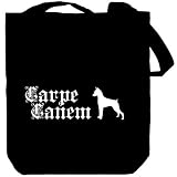 Carpe Canem Miniature Pinscher Dogs Tote Bag (Black, Canvas, Unisex)