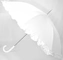 Oversized Adult White Ruffle Umbrella Parasol, Can Be Used In The Rain Or The Sun, Great Gift Idea