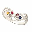 14K White Gold Mother's Ring - 4 Gemstone -- YOU CHOOSE THE COLORS!