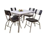 5 Piece Brimingham Retro Dining Set, Black by Target Marketing Systems