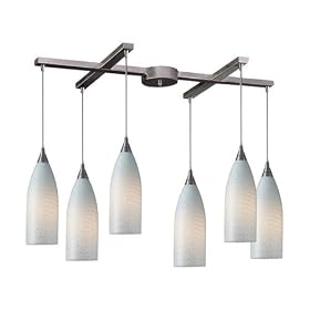 Cilindro - 6 Light Kitchen Island Pendant Track Lighting Fixture - Brushed Nickel - White...