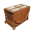 Outdoor Interiors S10666G 7-Piece Oval Fold and Store Table Set with Cushions and Cover