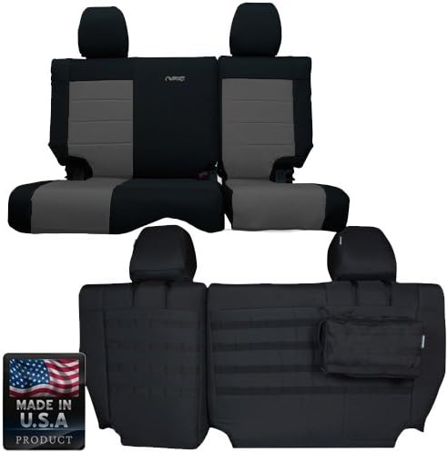 Trek Armor TAJKSC2013R4BG - 4 door Rear Bench Cover Jeep Wrangler JK - Made in USA - BLACK/GRAPHITE