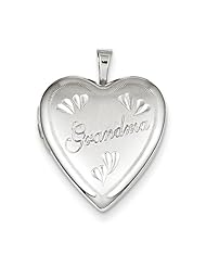 Sterling Silver 20mm D/C Grandma Heart Locket. Metal Wt- 3.4g