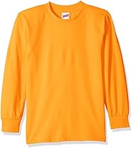 Soffe Big Boys' Yth L/s Tee 100 Ctn, Tennis Orange, LRG
