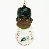 Pack of 4 MLB Tampa Bay Rays African American Slugger Christmas Ornaments 3"