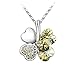 Domire Lucky Four Leaf Clover crystal Pendant Neacklace
