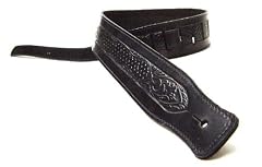 Black Leather Guitar Strap for Electric/Acoustic/Bass Guitar