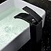 Aquafaucet Single Handle Oil Rubbed Bronze Square Waterfall Bathroom Vessel Sink Faucet Lavatory Mixer Taps Tall Spout