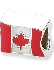 Reflections Beads Silver Enamel Canadian Flag Travel Bead