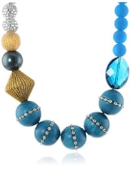 Lenora Dame "Retro" The Queen Mum Aqua Choker Necklace, 18"