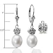 Isabella Rose 9-10mm Pearl Drop Silver Earrings, White