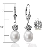 Isabella Rose 9-10mm Pearl Drop Silver Earrings, White