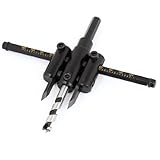 uxcell サークルカッター　ホールソー　プレーンデザイン　L型六角レンチ　電気ドリル用　調節可能　ブラック