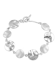 Organic Circle Link Bracelet in Sterling Silver