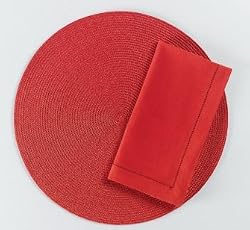TAG Round Woven Red Placemat